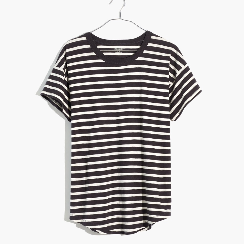 Madewell charcoal striped whisper tee XL